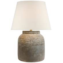 Indra 27" Tall Vase Table Lamp with White Linen Shade