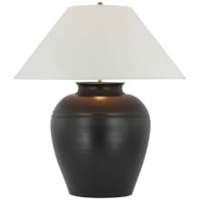 Prado 27" Tall Vase Table Lamp with White Linen Shade