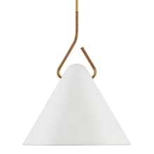 Laken 19" Wide Pendant with White Metal Shade