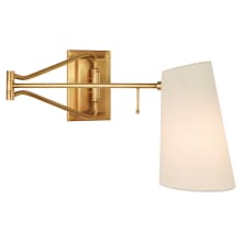 Keil 10" Swing Arm Wall Light with Linen Shade by AERIN