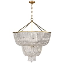 Jacqueline 32" Two-Tiered Chandelier with Draped Clear Glass by AERIN