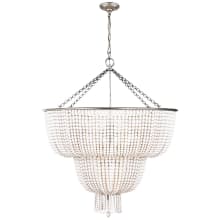 Jacqueline 32" Two-Tiered Chandelier with Draped White Glass by AERIN