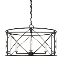 Beatrix 4 Light 22" Wide Taper Candle Drum Chandelier