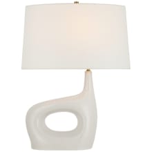 Sutro 24" Tall Vase Table Lamp with White Linen Shade - Left