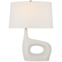 Sutro 24" Tall Vase Table Lamp with White Linen Shade - Right