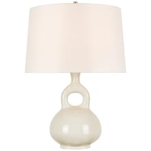 Lamu 28" Tall Vase Table Lamp with White Linen Shade