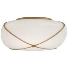 Fondant 14" Wide LED Semi-Flush Square Ceiling Fixture with Frosted Glass Shade
