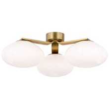 Marisol 3 Light 27" Wide LED Semi-Flush Ceiling Fixture with Frosted Glass Shades