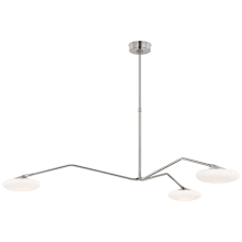 Brindille 3 Light 60" Wide LED Chandelier with Frosted Glass Shades