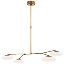 Brindille 4 Light 48" Wide LED Chandelier with Frosted Glass Shades