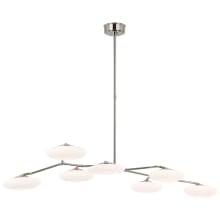 Brindille 7 Light 61" Wide LED Chandelier with Frosted Glass Shades