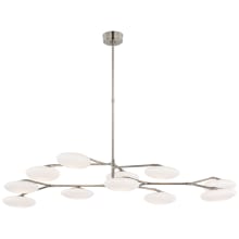 Brindille 11 Light 65" Wide LED Chandelier with Frosted Glass Shades