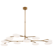 Brindille 11 Light 65" Wide LED Chandelier with Frosted Glass Shades