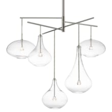 Lomme 5 Light 38" Wide LED Chandelier with Clear Glass Shades