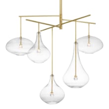 Lomme 5 Light 38" Wide LED Chandelier with Clear Glass Shades