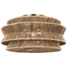 Antigua 3 Light 30" Wide Semi-Flush Drum Ceiling Fixture