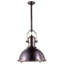 Country 20" Industrial Large Pendant with Metal Shade by E. F. Chapman