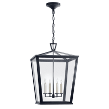 Darlana 17" Medium Hanging Lantern with Clear Glass by E.F. Chapman