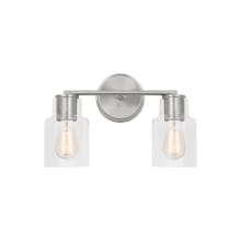 Sayward 2 Light 14" Wide Vanity Light with Clear Glass Shades