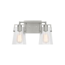 Crofton 2 Light 15" Wide Vanity Light with Clear Glass Shades