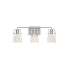 Crofton 3 Light 24" Wide Vanity Light with Clear Glass Shades