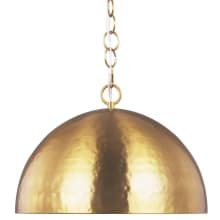 Whare 24" Wide Pendant with Hammered Metal Shade