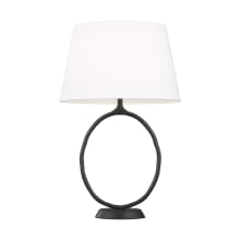 Indo Single Light 27" Tall LED Buffet Table Lamp with Linen Shade