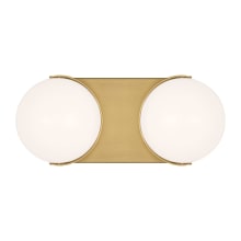 Syrie 2 Light 12" Wide LED Vanity Strip with Milk Glass Shades