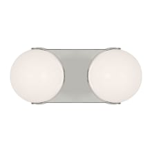 Syrie 2 Light 12" Wide LED Vanity Strip with Milk Glass Shades