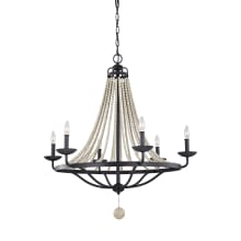 Nori 6 Light 33" Wide Beaded Candle Style Chandelier
