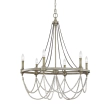 Beverly 6 Light 28" Wide Beaded Candle Style Chandelier