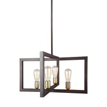 Finnegan 4 Light 24" Wide Abstract Square Chandelier