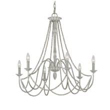 Maryville 6 Light 28" Wide Beaded Candle Style Outdoor Chandelier