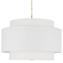 Sawyer 4 Light 32" Wide Pendant with Linen Shade