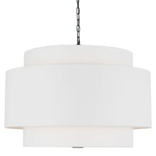 Sawyer 4 Light 32" Wide Pendant with Linen Shade
