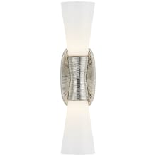 Utopia 2 Light 18" Wide Bathroom Sconce with White Glass Shade