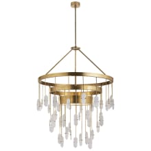 Halcyon 36" Large Three-Tiered Chandelier with Quartz by Kelly Wearstler