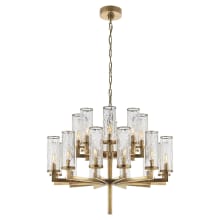Liaison 34" Two-Tiered Chandelier with Crackle Glass by Kelly Wearstler