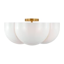 Cheverny 4 Light 20" Wide Semi-Flush Bowl Ceiling Fixture with Milk Glass Shades