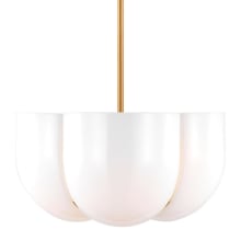 Cheverny 4 Light 15" Wide Pendant with Milk Glass Shades
