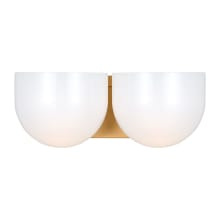 Cheverny 2 Light 13" Wide Vanity Light with Milk Glass Shades