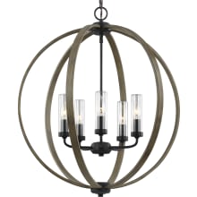 Allier 5 Light 24" Wide Globe Outdoor Chandelier