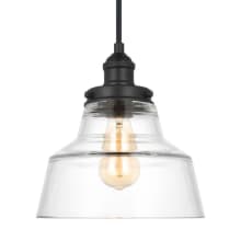 Baskin 10" Wide Mini Pendant with Clear Glass Shade