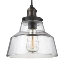 Baskin 10" Wide Mini Pendant with Clear Glass Shade