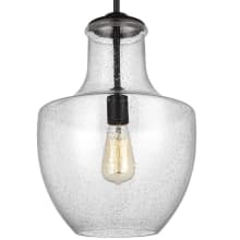Baylor 12" Wide Pendant with Clear, Seedy Glass Shade