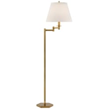 Olivier 61" Tall Swing Arm Floor Lamp with White Linen Shade
