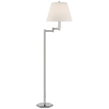 Olivier 61" Tall Swing Arm Floor Lamp with White Linen Shade