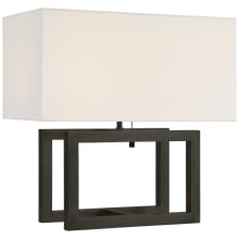 Galerie 2 Light 18" Tall Buffet Table Lamp with White Linen Shade