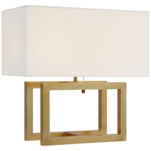 Galerie 2 Light 18" Tall Buffet Table Lamp with White Linen Shade