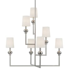 Comtesse 7 Light 39" Wide Chandelier with White Linen Shades
